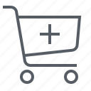 add, buy, cart, commerce, e, plus, shopping