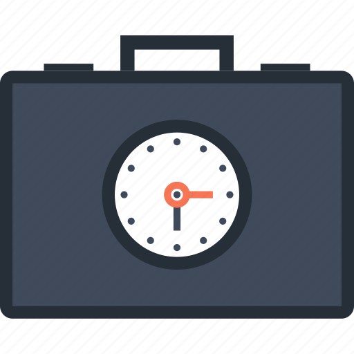 Briefcase, business, clock, management, portfolio, schedule, time icon - Download on Iconfinder