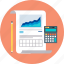 accounting, calculator, chart, invoice, pen, report, statistics 