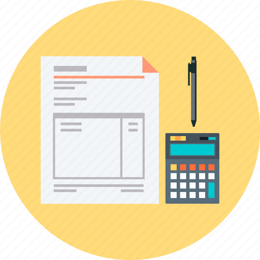 Accounting, bill, calculate, calculator, document, invoice, pen icon - Download on Iconfinder