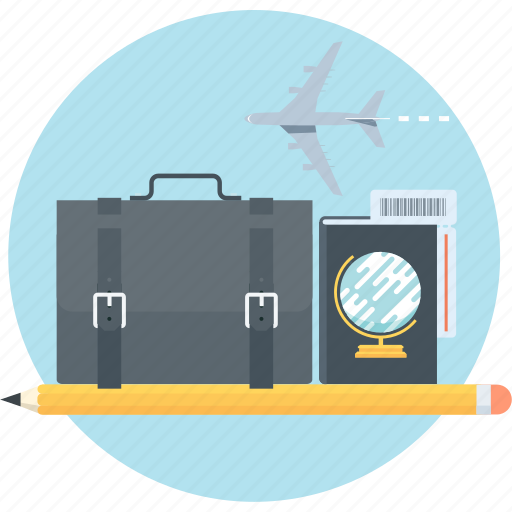 Business, international business, passport, pen, plane, suitcase, travel icon - Download on Iconfinder