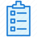 checklist, documents, file, list