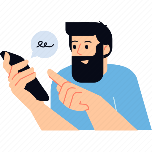 Mobile, smartphone, call, communication, message, contact, people illustration - Download on Iconfinder