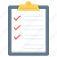 checklist, checkmark, clipboard, list, questionnaire, survey, tracklist icon 