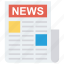 news, newsletter, newspaper, press icon 