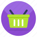 shopping basket, shopping bucket, grocery basket, grocery bucket, commerce