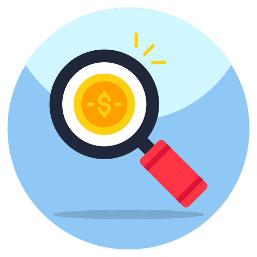 Search dollar, financial analysis, search money, search cash, find money icon - Download on Iconfinder