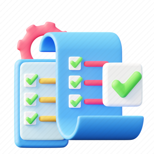Checklist, list, task, report, check, business, finance 3D illustration - Download on Iconfinder