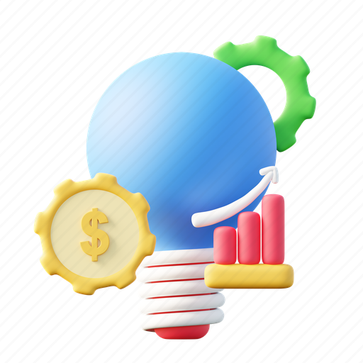 Lamp, idea, bulb, creative, innovation, thinking, business 3D illustration - Download on Iconfinder