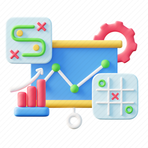 Strategy, planning, plan, management, marketing, business, finance 3D illustration - Download on Iconfinder