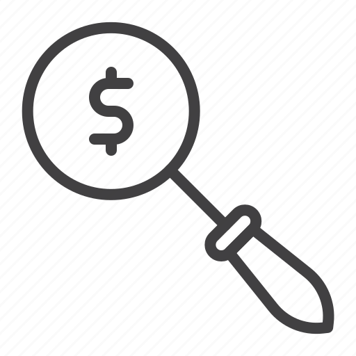 Money, search, magnifying, glass icon - Download on Iconfinder