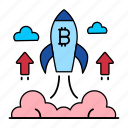 bitcoin, cryptocurrency, currency rate, growth, rocket, speed