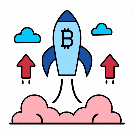 Bitcoin, cryptocurrency, currency rate, growth, rocket, speed icon - Download on Iconfinder