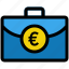 money, bag, suitcase, finance, business, office, company, employe, euro 