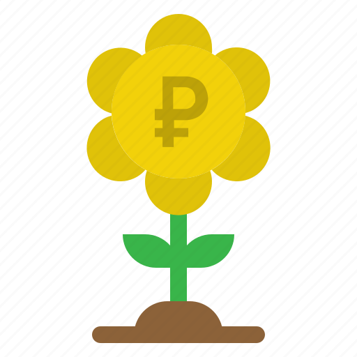 Money, plant, growth, investment, finance, business, ruble icon - Download on Iconfinder