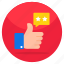 thumbs up, positive feedback, customer response, customer review, customer reaction 
