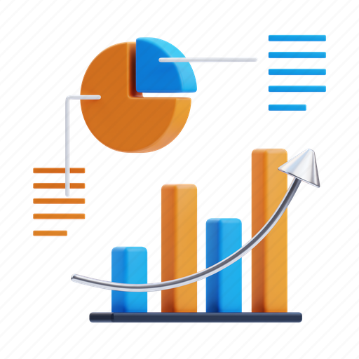 Statistic, chart, graph, business, report, growth, infographic 3D illustration - Download on Iconfinder