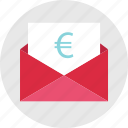 currency, email, envelope, euro, mail, money, sign