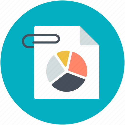Attached file, business report, pie chart, statistics icon - Download on Iconfinder