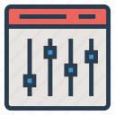 control, equalizer, mixer, monitor, panel, preferences, setting
