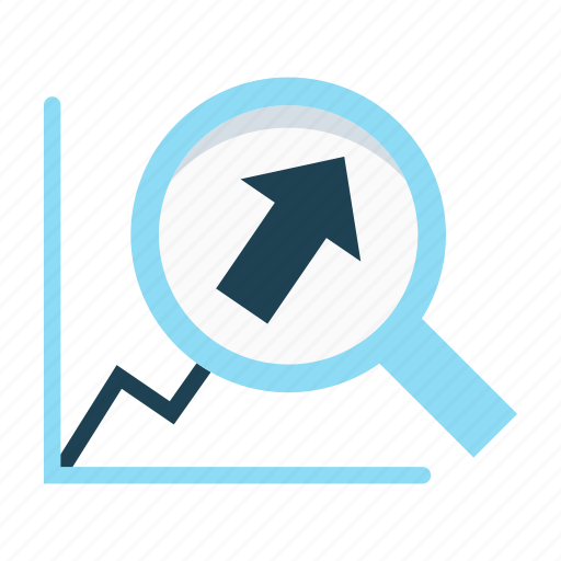 Economy, graph, growth, increase, magnifier, revenue, statistics icon - Download on Iconfinder