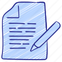 clipboard, document, edit, note, pencil, text, write