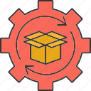 box, with, cog, product, management, manage