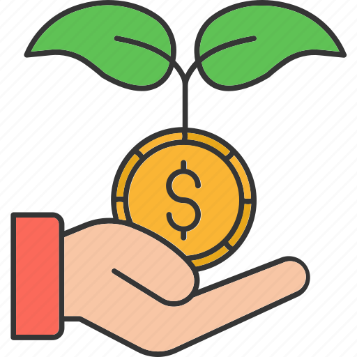 Money, plant, finance, illustration, hand, vector icon - Download on Iconfinder