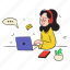 businesswoman, receiving, message, email 