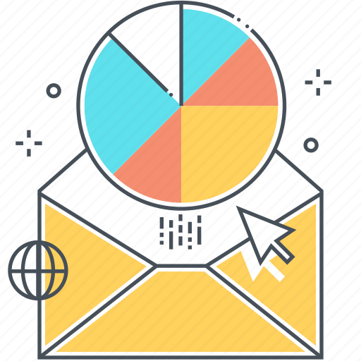 Attachment, email report, envelope, newsletter, pie chart, presentation, statistics icon - Download on Iconfinder