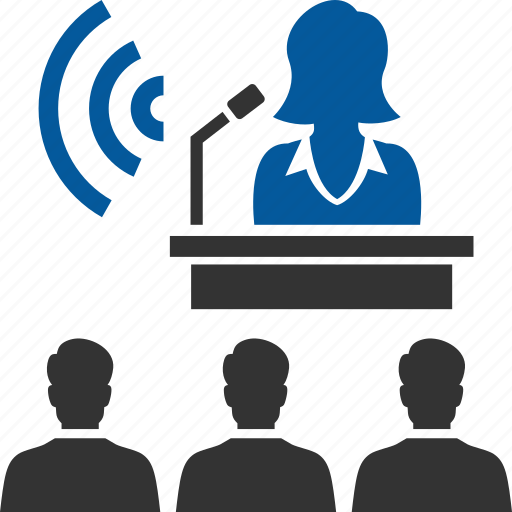 Speaker, woman, conference, lecturer, orator, presentor, spokeswomen icon - Download on Iconfinder
