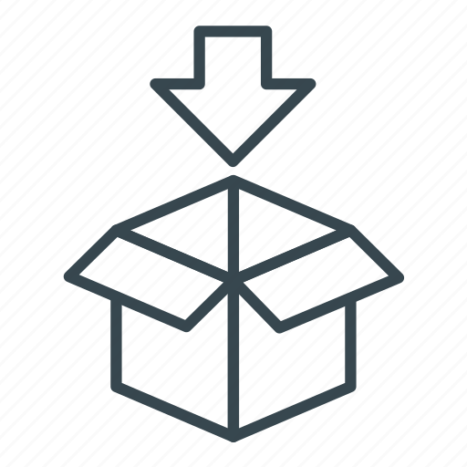 Arrow down, box, business, cargo, container, delivery, logistics icon - Download on Iconfinder