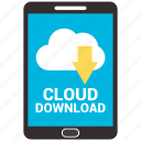arrow, cloud, download, mobile, phone