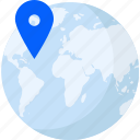 pin, on, globe, location, navigation, map, world