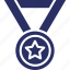 achievement, badge, medal, prize, trophy 