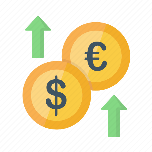 Decrease, dollar, euro, finance, growth, money icon - Download on Iconfinder