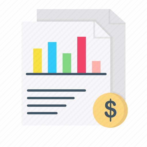 Analytics, bar, chart, currency, document, finance, report icon - Download on Iconfinder