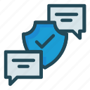 chat, conversation, message, security, shield