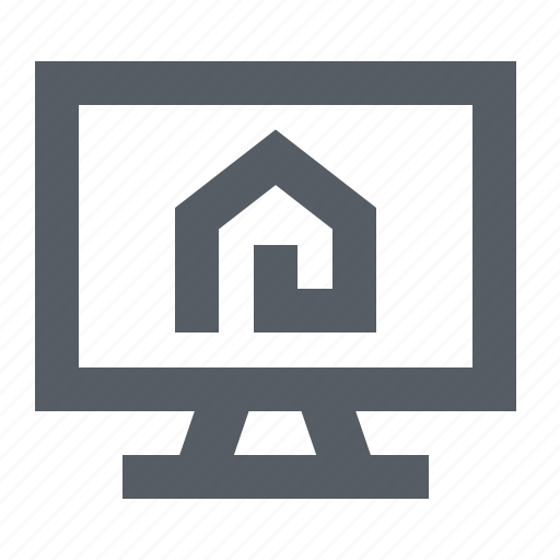 Computer, house, online, realty, screen icon - Download on Iconfinder