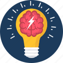 brain, creative, idea, lightbulb, spark, think