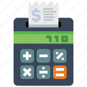 calculator, payment, price, receipt