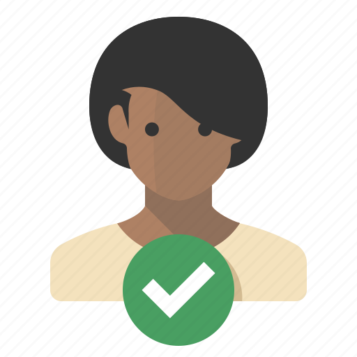 Approved, identity, verified, woman icon - Download on Iconfinder