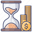 efficient, hourglass, money, time