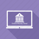 bank, laptop, online money send
