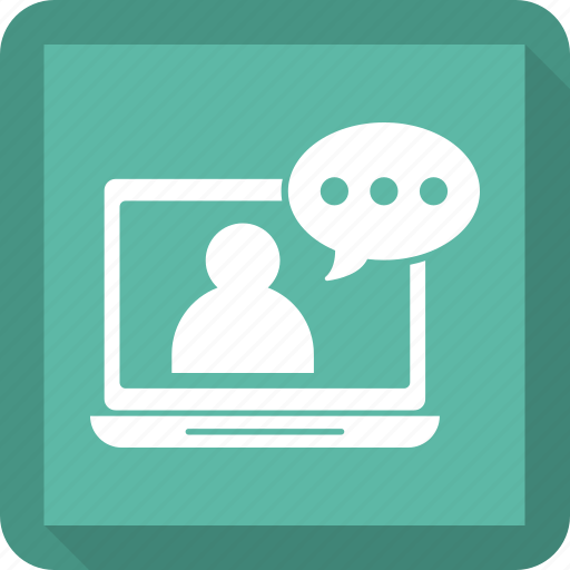 Bubble, chat, friend, laptop, online icon - Download on Iconfinder