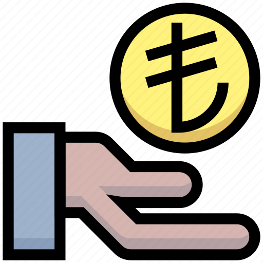 Business, coin, financial, give, hand, lira, money icon - Download on Iconfinder