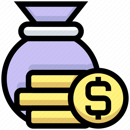 Bag, business, cash, coins, dollar, financial, money icon - Download on Iconfinder