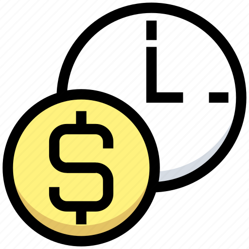 Business, clock, coin, financial, money, time icon - Download on Iconfinder