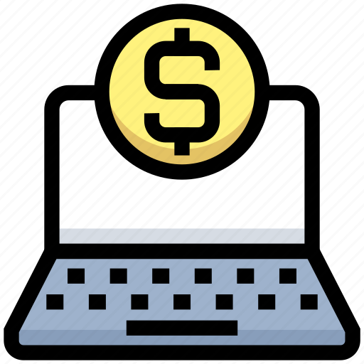 Business, dollar, financial, laptop, money, online banking icon - Download on Iconfinder