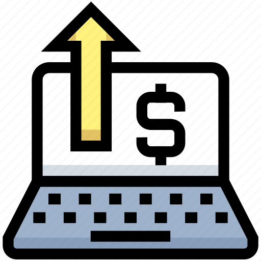 Business, financial, laptop, money, online payment, send icon - Download on Iconfinder